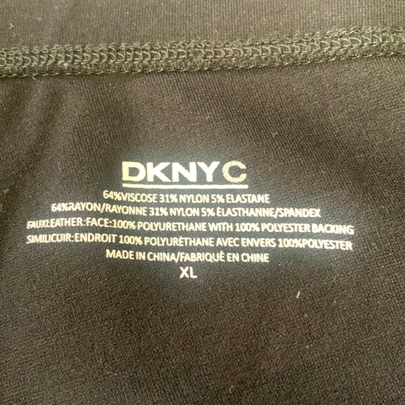 DKNYC black vegan leather front leggings - Picture 3 of 4